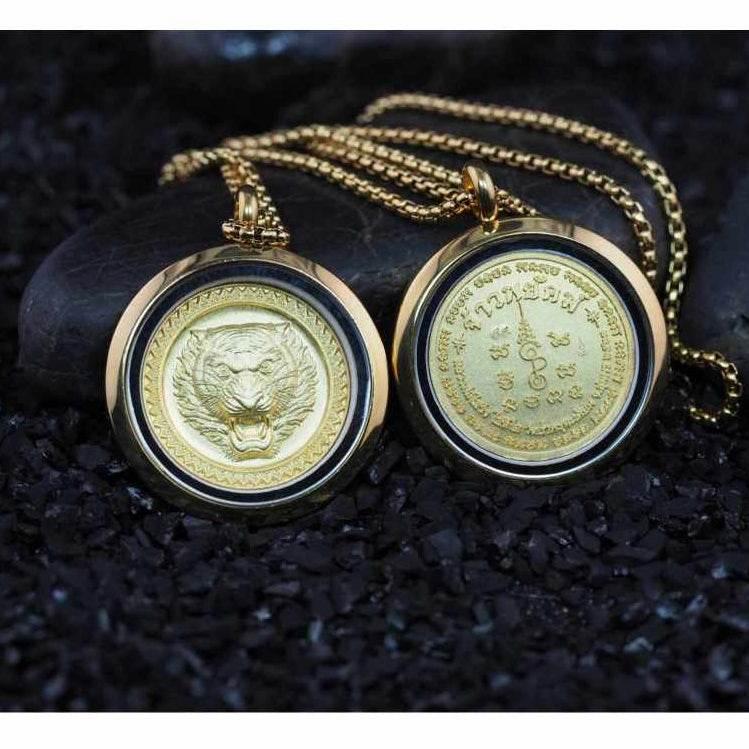 Jao Payak Tiger Amulet Necklace from Wat Tham Phrutakhian (2020) - Guardian Protection Default Title