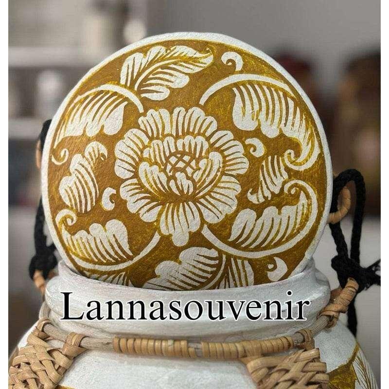 Lanna Bamboo Storage Box with Elephant Design in Elegant Bamboo Craftsmanship