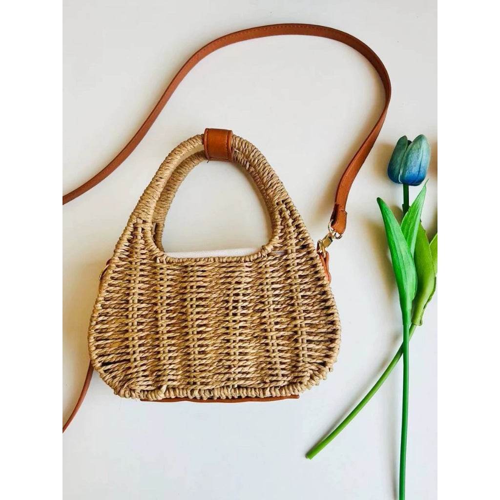 New Handwoven Shoulder &amp; Handbag – Compact with Inner Pocket | Korean Style Cotton Rope Bag 20cm Width One-Sake.com khaki white off khaki-white off-