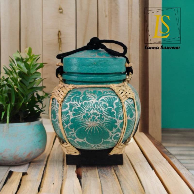 Round Lanna Kratip Rice Box – Handmade Bamboo Spiral Rice Container | 15x18cm Decorative &amp; Functional Thai Craft One-Sake.com Jar 3 Jar1 Jar2 Jar1-Jar2-Jar 3-Jar 4-Jar 5-Jar 6-Jar 7-Jar 8-Jar 9-Jar 10-Jar 11-Jar 12-Jar  13-Jar 14-Jar 15-Jar 16-Jar 17-Jar 18-Jar 19-Jar 20-Jar21-Jar 22-Jar 23-