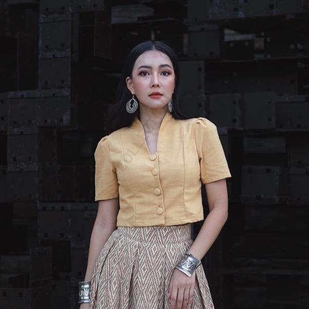 Classic Round Neck Short Sleeve Shirt – Functional Front Buttons | Sizes 34–40 in Wine Red, Navy, Beige &amp; More - Thai Blessing Co