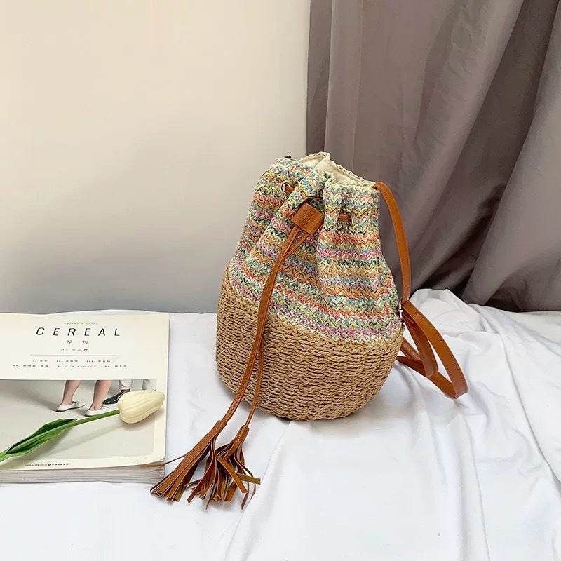 New Korean Style Handmade Pleated Bag – 28x20cm Cotton Rope Tote with 101cm Strap | Natural Material Crafted Women’s Shoulder Bag One-Sake.com 1 2 1-2-
