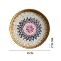 Vietnamese Rattan Serving Tray – Handwoven Natural Round Wicker Tray for Kitchen, Bathroom & Home Decor | 30cm & 35cm Sizes c-35cm