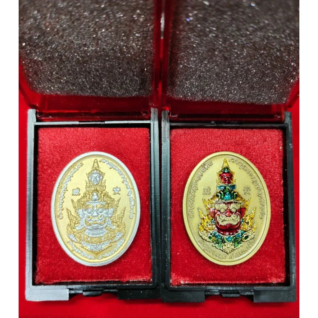 Experience Divine Dual Power with Sacred Two-Sided Thaowessuwan Medal Celebrating Blessings of the Five Realms