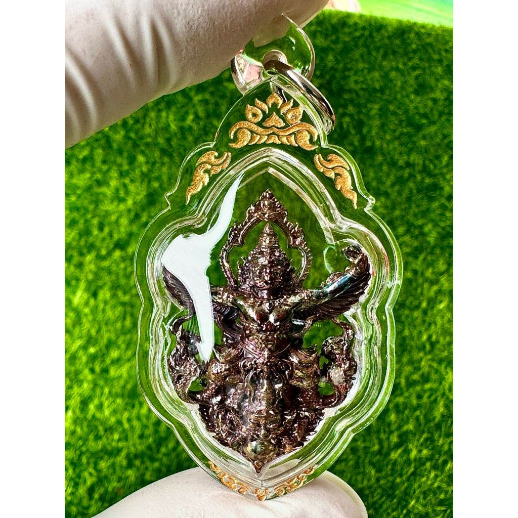 Phaya Garuda “Supreme Fortune” Amulet – Rainbow-Plated Sacred Alloy Consecrated by 11 Monks - Thai Blessing Co