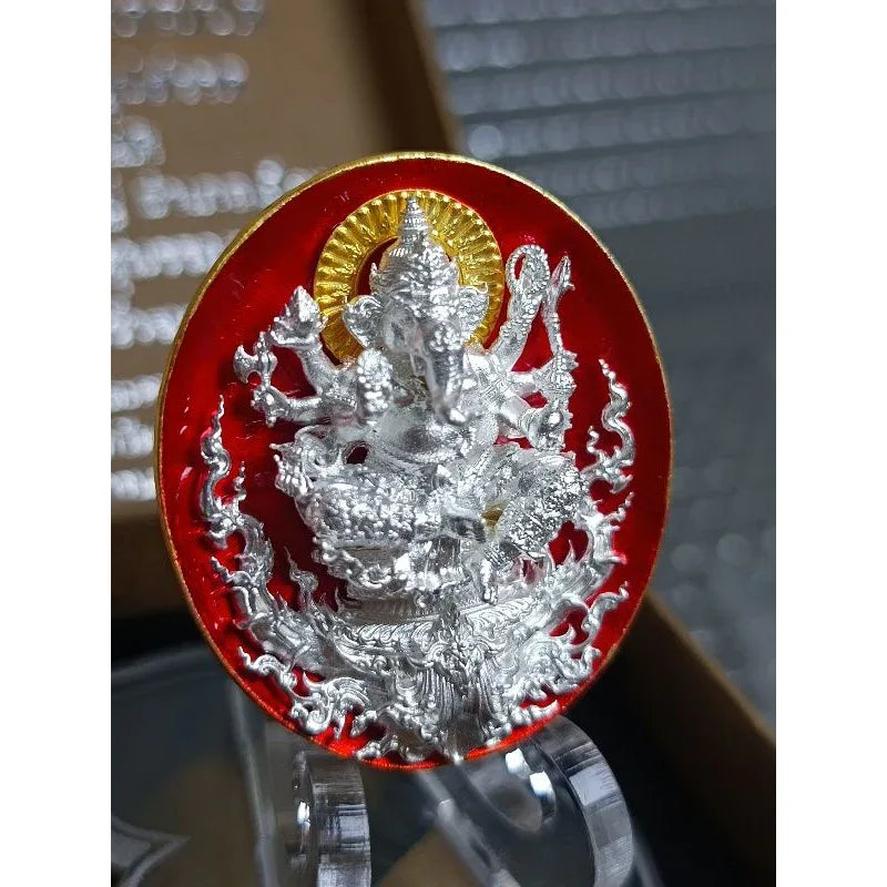 Trimukha Ganapati Amulet - Rare Thai Sacred Amulet for Obstacle Removal