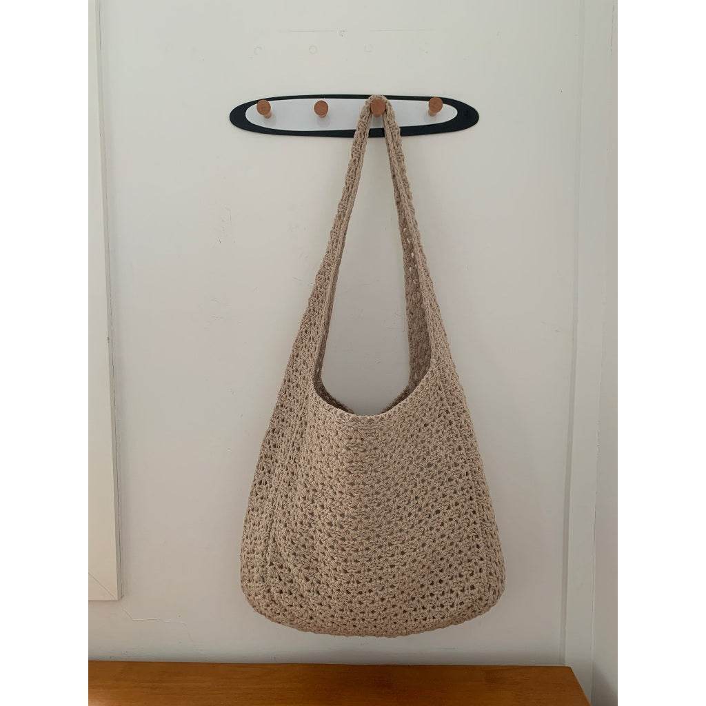 New Korean Style Handwoven Crossbody Bag – Cotton Rope Shoulder Bag with Adjustable Strap | 23x29cm Size for Women One-Sake.com blue khaki white off khaki-white off-blue-pink-purple-