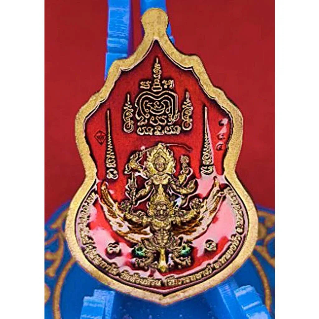 🦅 Phaya Wentai (Garuda) Coin B.E. 2565: The King of Sky Amulet by Luang Phor Phat – Satin Brass Enamel (Front/Back) for Authority, Career & Protection