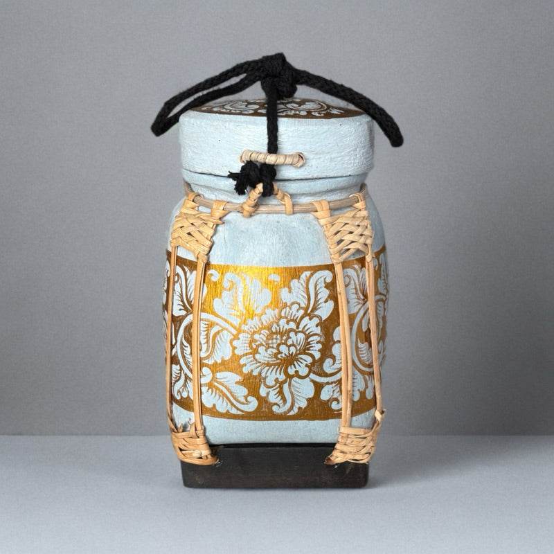 Lanna Bamboo Rice Box – Handmade Thai Kratip Khao Storage Jar | Natural Decor &amp; Gift in 12x21cm Size - Thai Blessing Co
