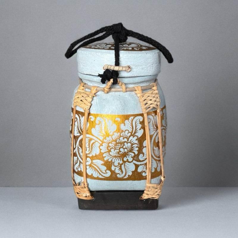 Handmade Thai Bamboo Rice Box - Thai Kratip Khao Storage Jar for Rice and Grains B102