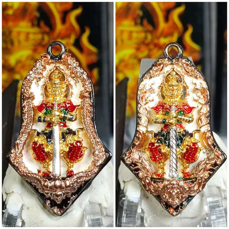 Tao Wessuwan Amulet: Dwi Deva Twin-Faced Charm for Protection, Wealth, and Spiritual Authority