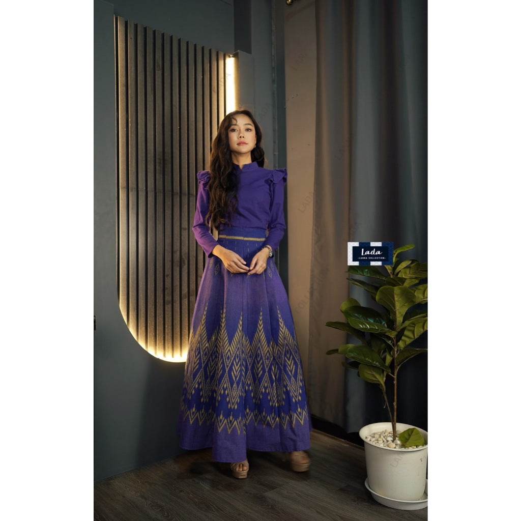 8-Piece Pleated Pine Print Cotton Skirt – High-Waisted Skirt in 26–32” Waist | Traditional Thai Pattern for Women One-Sake.com ม่วงอ่อน / L ม่วงอ่อน / S ม่วงอ่อน / M ม่วงอ่อน / S-ม่วงอ่อน / M-ม่วงอ่อน / L-ม่วงอ่อน / XL-ฟ้าน้ำทะเล / S-ฟ้าน้ำทะเล / M-ฟ้าน้ำทะเล / L-ฟ้าน้ำทะเล / XL-