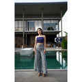 New Mi Kan Pattern Wide-Leg High-Waisted Pants for Women – Ethnic Style, 39” Length, Fits Waist 26–32”