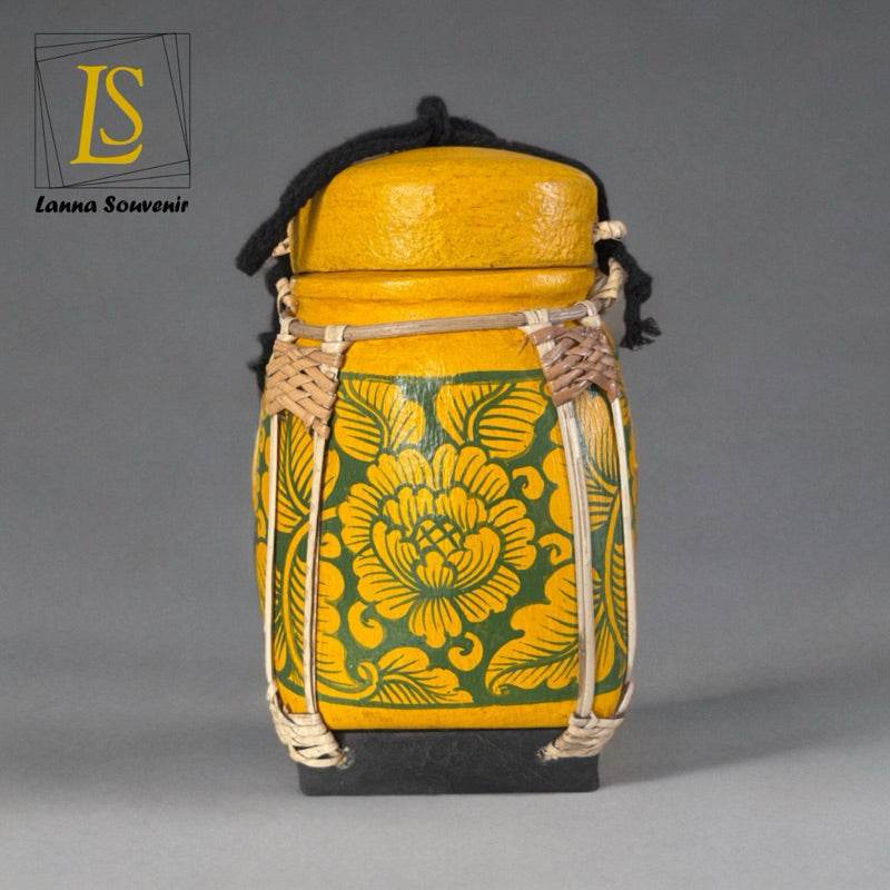 Lanna Bamboo Rice Box – Handmade Thai Kratip Khao Storage Jar | Natural Decor &amp; Gift in 12x21cm Size - Thai Blessing Co