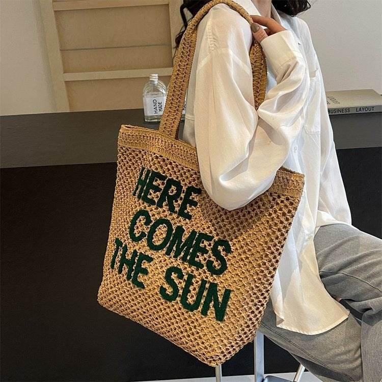Large Handwoven Tote Bag for Women - Spacious Cotton Rope & Natural Fiber Shoulder Bag for Travel & Daily Use (39cm x 41cm)