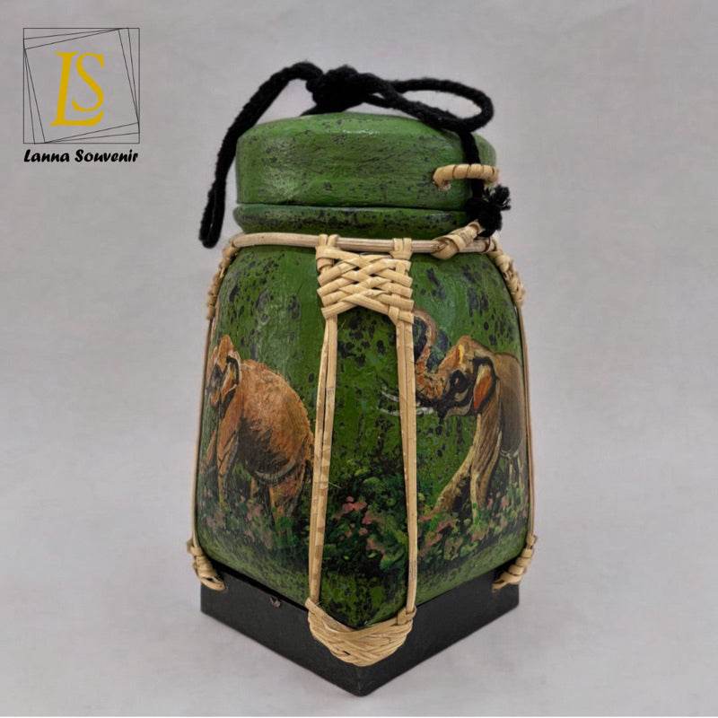 Lanna Bamboo Rice Box – Handmade Thai Kratip Khao Storage Jar | Natural Decor &amp; Gift in 12x21cm Size - Thai Blessing Co