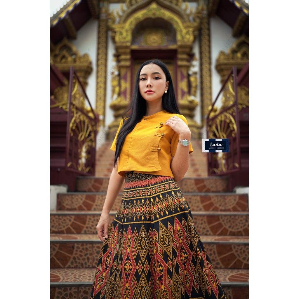 New Tai Yai Cotton Blouse – 5 Colors | Traditional Thai Style Top for Women in S–XL Sizes One-Sake.com เหลือง / L เหลือง / S เหลือง / M เหลือง / S-เหลือง / M-เหลือง / L-เหลือง / XL-กรม / S-กรม / M-กรม / L-กรม / XL-แดงไวน์ / S-แดงไวน์ / M-แดงไวน์ / L-แดงไวน์ / XL-ม่วง / S-ม่วง / M-ม่วง / L-ม่วง / XL-ชมพู / S-ชมพู / M-ชมพู / L-ชมพู / XL-