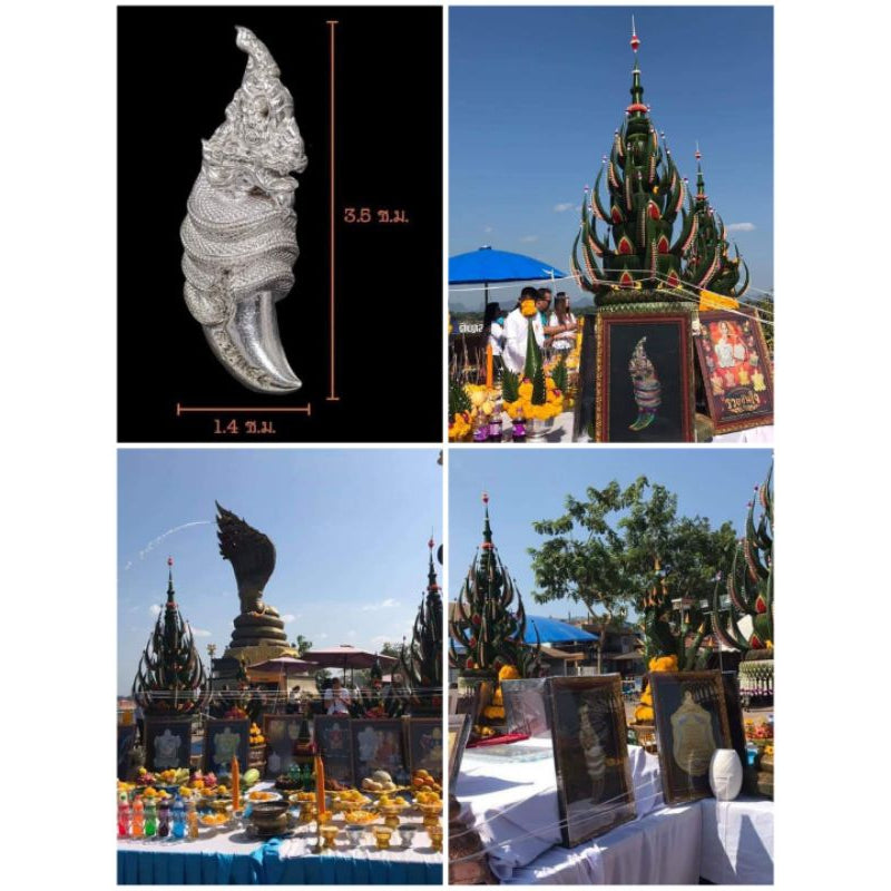 เขี้ยวพญานาคราช รุ่นเศรษฐีอุดมทรัพย์ หลวงปู่แสง วัดโพธิ์ชัย นครพนม Thai Blessing Co ชุบเงินพรีเมี่ยม เนื้อชนวน3Kยกลัง ชุบทองพรีเมี่ยม เนื้อชนวน3Kยกลัง-ชุบเงินพรีเมี่ยม-ชุบทองพรีเมี่ยม-ชุบนาคพรีเมี่ยม-สัมฤทธิ์บลูโรเดียม-