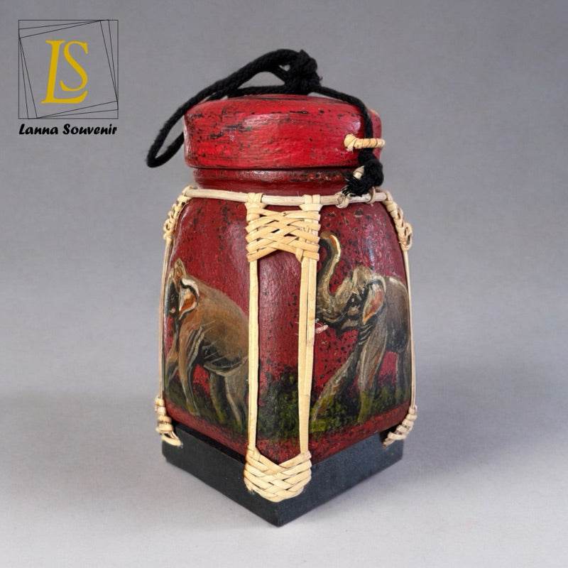 Lanna Bamboo Rice Box – Handmade Thai Kratip Khao Storage Jar | Natural Decor &amp; Gift in 12x21cm Size - Thai Blessing Co