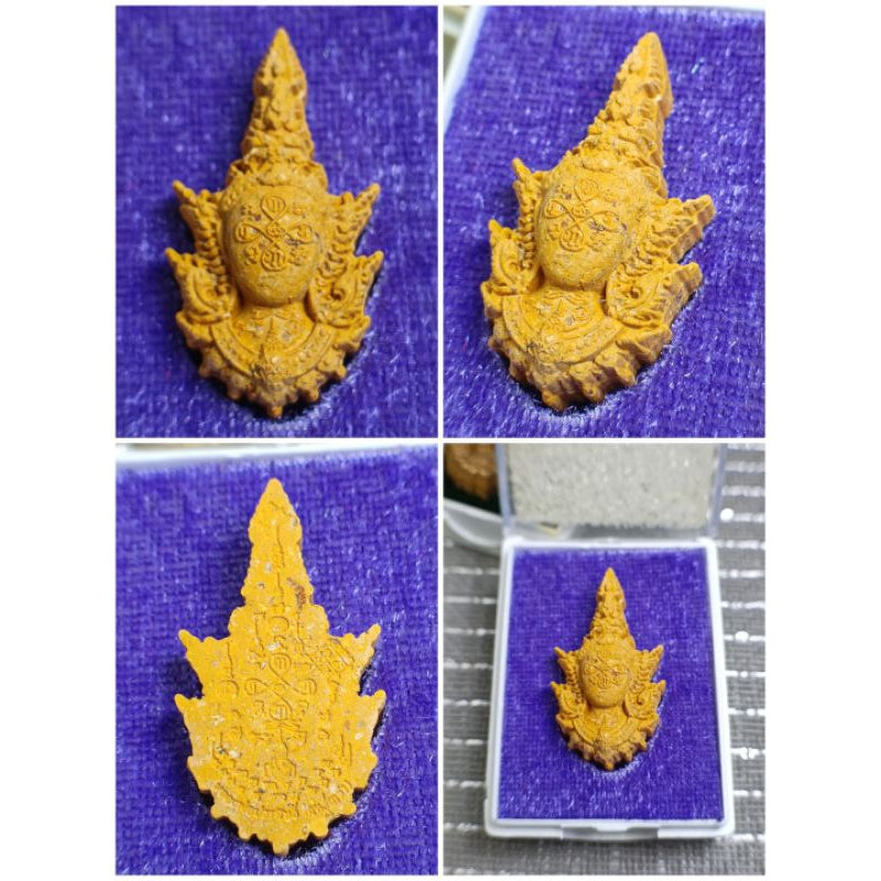 🪙 Golden Face Phra Lak Supreme Charm Amulet – Pure Gold Leaf with Silver Takrud Back by Luang Phor Prasit Ritthiracha, Dhamma Choto Sanctuary, Lopburi Golden Flower Herb