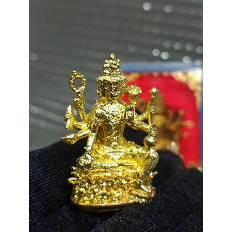 🪔 Phra Phrom "Phrom Ban Dal Chok" Fortune Edition – 2018 Golden Power Amulet with Sacred Takrut