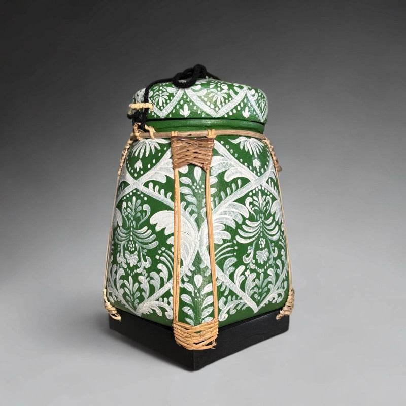Lanna Bamboo Rice Box with Floral Pattern – Handmade Thai Storage Jar in 18x29cm | Decorative &amp; Functional Bamboo Basket from Northern Thailand One-Sake.com D4 D1 D3 D1-D3-D4-D5-D2-D6-D7-D8-D9-D10-D11-D12-D13-D14-D15-D16-D17-D18-D19-D20-D21-D22-D23-D24-D25 Premium paint-D26-D27 Premium1-D28-D29-D30-D31-D32-D33-D34-D35-D36-