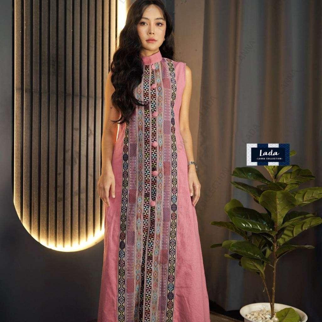 Elegant Diamond Jacquard Wrap Coat in Pink | Women's Cotton Long Coat in M & XL Sizes