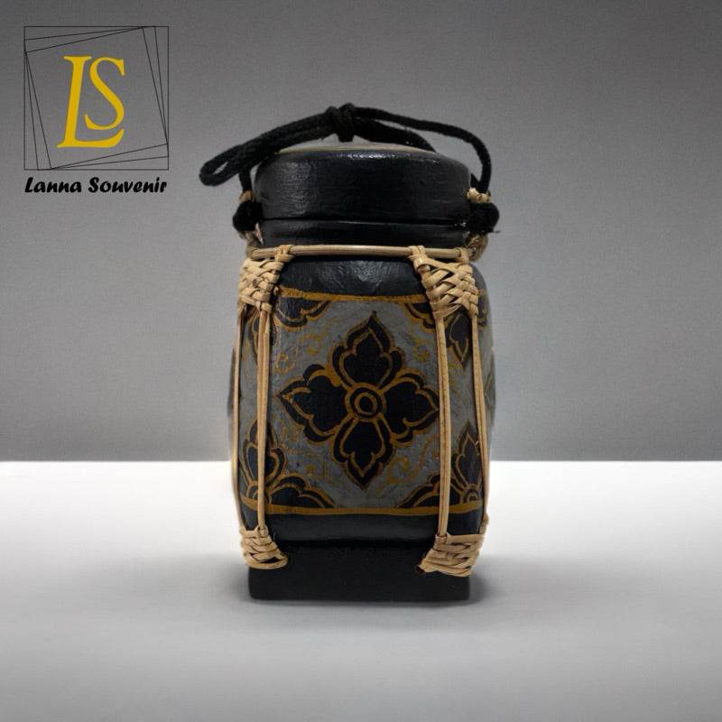 Lanna Bamboo Rice Box – Handmade Thai Kratip Khao Storage Jar | Natural Decor &amp; Gift in 12x21cm Size - Thai Blessing Co