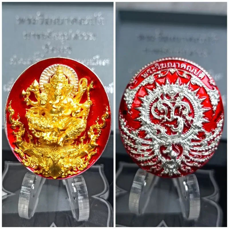 Trimukha Ganapati Amulet - Rare Thai Sacred Amulet for Obstacle Removal