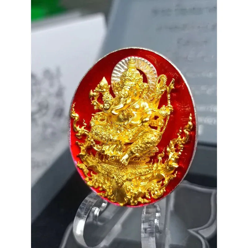 Trimukha Ganapati Amulet - Rare Thai Sacred Amulet for Obstacle Removal