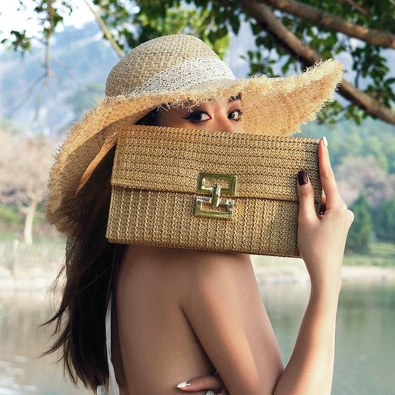 European & American Style Woven Shoulder Bag for Women - Handmade Cotton Rope Tote | Phone & Makeup Friendly - 35cm x 38cm with 28cm Strap