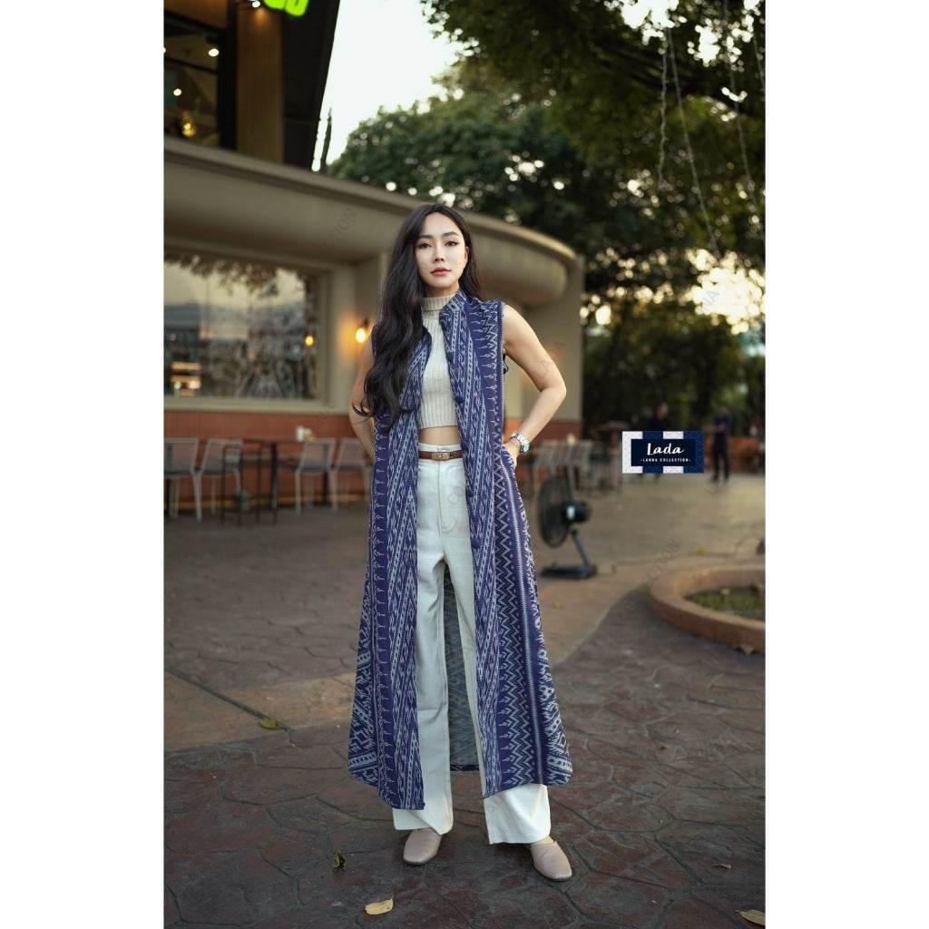 New Lisa Print Long Cotton Wrap Coat for Women – 3 Colors | Hand Wash Only | Sizes S–XL
