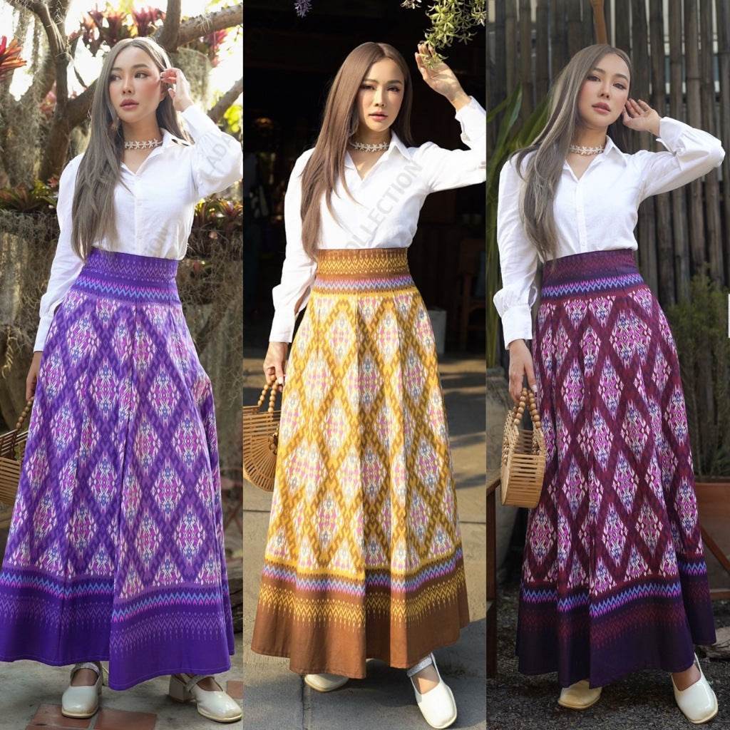 White Shirt &amp; 8-Piece Pleated Skirt Set with Stairway to Heaven Pattern – Cotton Fabric in 3 Colors | S–XL Sizes for Women One-Sake.com แดง / L แดง / S แดง / M แดง / S-แดง / M-แดง / L-แดง / XL-เหลือง / S-เหลือง / M-เหลือง / L-เหลือง / XL-ม่วง / S-ม่วง / M-ม่วง / L-ม่วง / XL-