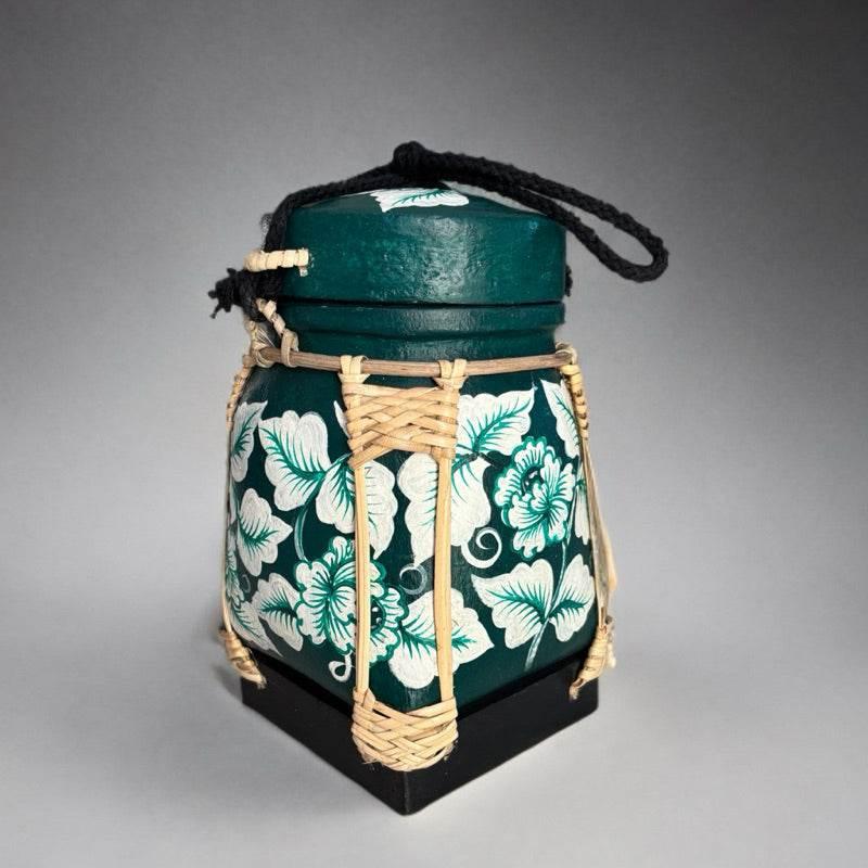 Handmade Thai Bamboo Rice Box - Thai Kratip Khao Storage Jar for Rice and Grains B31