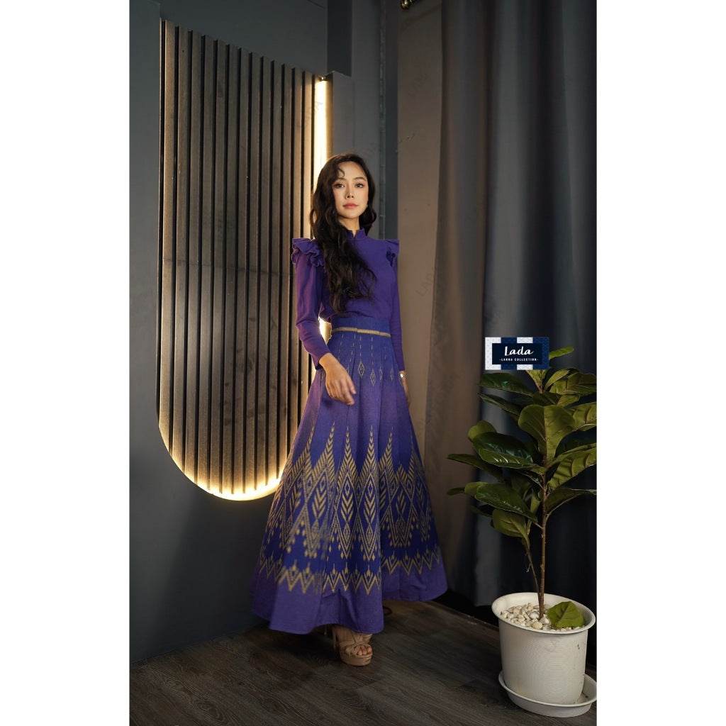8-Piece Pleated Pine Print Cotton Skirt – High-Waisted Skirt in 26–32” Waist | Traditional Thai Pattern for Women One-Sake.com ม่วงอ่อน / L ม่วงอ่อน / S ม่วงอ่อน / M ม่วงอ่อน / S-ม่วงอ่อน / M-ม่วงอ่อน / L-ม่วงอ่อน / XL-ฟ้าน้ำทะเล / S-ฟ้าน้ำทะเล / M-ฟ้าน้ำทะเล / L-ฟ้าน้ำทะเล / XL-