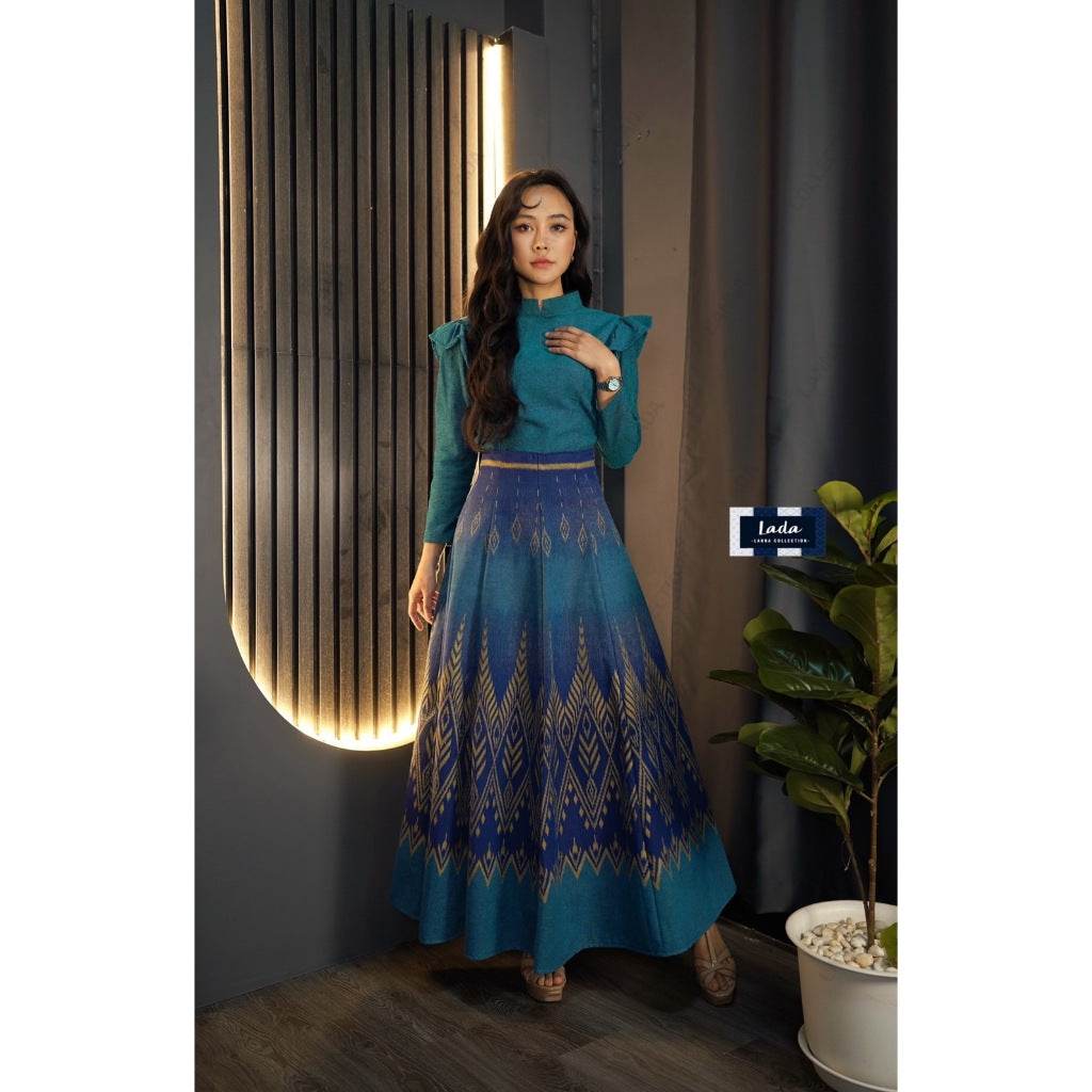 8-Piece Pleated Pine Print Cotton Skirt – High-Waisted Skirt in 26–32” Waist | Traditional Thai Pattern for Women One-Sake.com ม่วงอ่อน / L ม่วงอ่อน / S ม่วงอ่อน / M ม่วงอ่อน / S-ม่วงอ่อน / M-ม่วงอ่อน / L-ม่วงอ่อน / XL-ฟ้าน้ำทะเล / S-ฟ้าน้ำทะเล / M-ฟ้าน้ำทะเล / L-ฟ้าน้ำทะเล / XL-