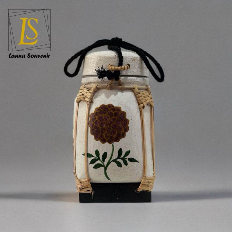 Lanna Bamboo Rice Box – Handmade Thai Kratip Khao Storage Jar | Natural Decor &amp; Gift in 12x21cm Size - Thai Blessing Co