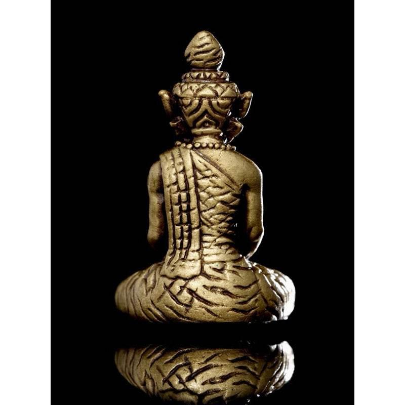 Ruesi Ta Fai Amulet - Golden Satin Bell Metal with Gem & Takrut | Thai Monk Empowered Charm