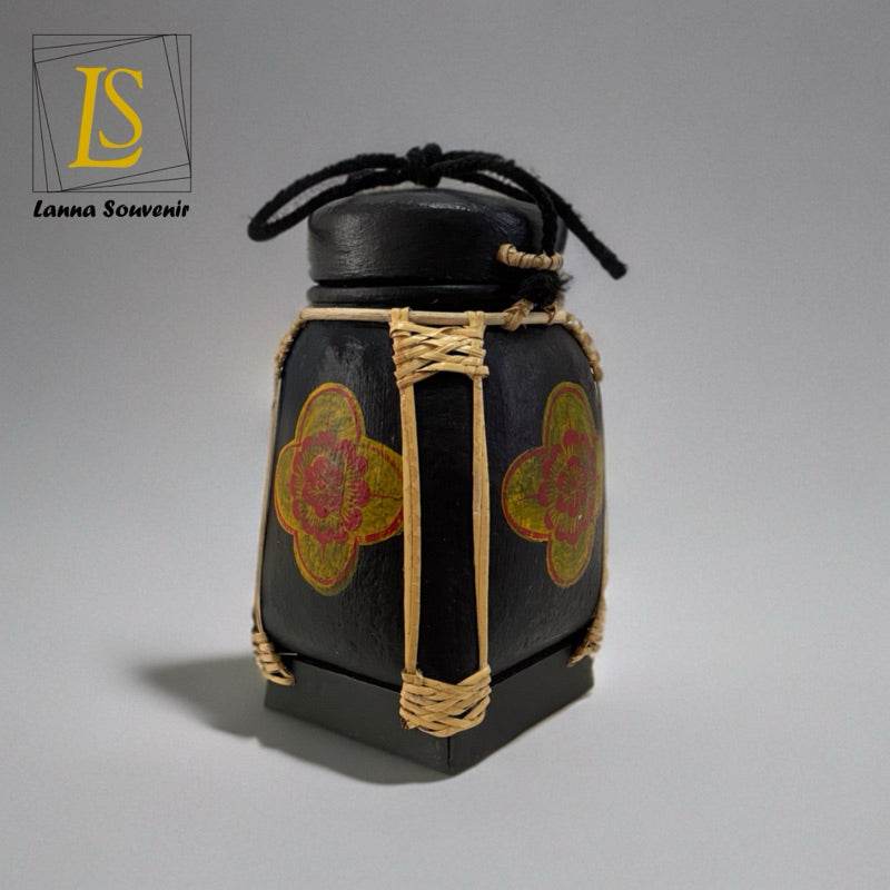 Lanna Bamboo Rice Box – Handmade Thai Kratip Khao Storage Jar | Natural Decor &amp; Gift in 12x21cm Size - Thai Blessing Co