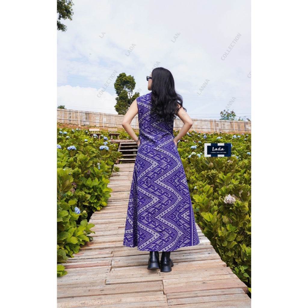New Indigo Print Long Wrap Coat – 51 Inches Length | M &amp; XL Sizes for Women One-Sake.com M อก32-36 XL อก38-40 M อก32-36-XL อก38-40-