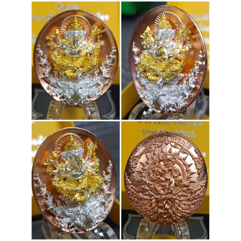Trimukha Ganapati Amulet - Rare Thai Sacred Amulet for Obstacle Removal