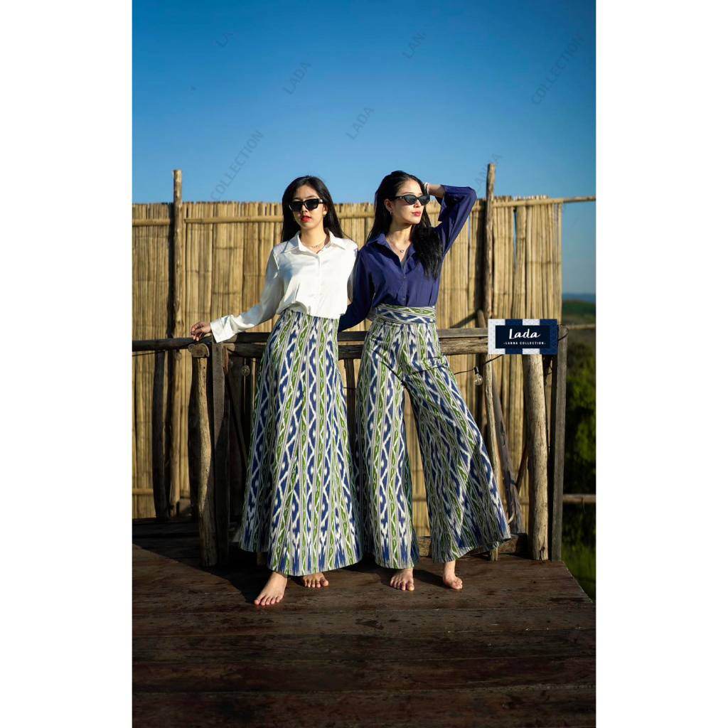 Ethnic Mi Kan Print Skirt &amp; Pants – 6-Gore Cut with Side Zip | 39” Length in Waist 26–32” for Elegant Office Wear One-Sake.com pants / L pants / S pants / M pants / S-pants / M-pants / L-pants / XL-skirt / S-skirt / M-skirt / L-skirt / XL-