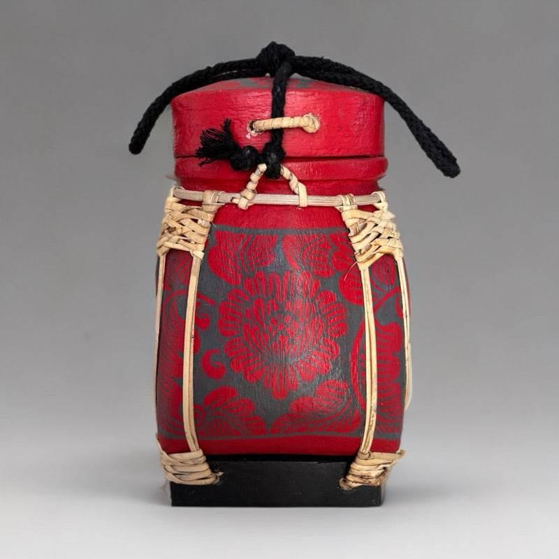 Handmade Thai Bamboo Rice Box - Thai Kratip Khao Storage Jar for Rice and Grains B105