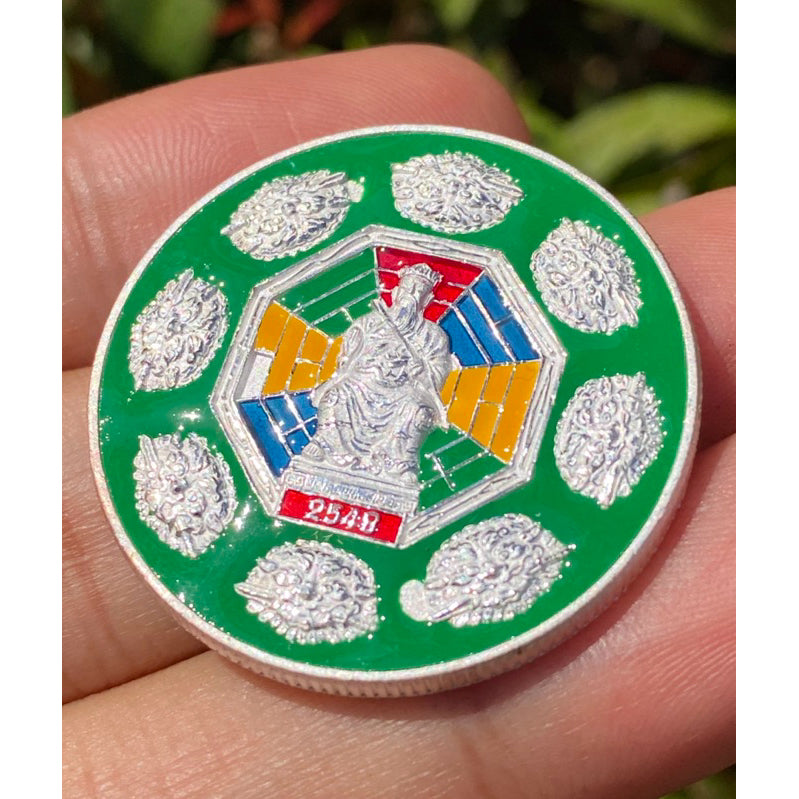 Tai Sui God Protection Coin - Silver Enamel Edition 2005 for Divine Fate Guardian