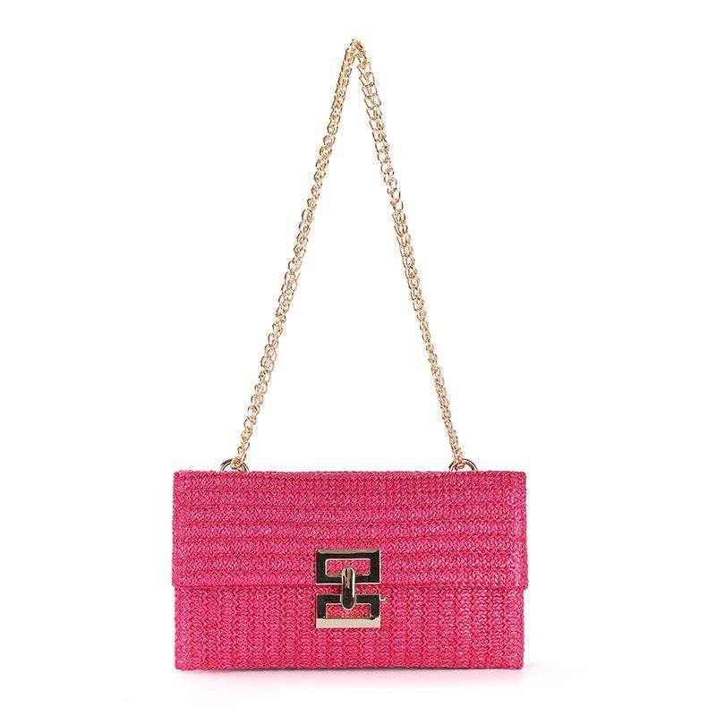 European &amp; American Style Woven Shoulder Bag – Handmade Cotton Rope Tote for Women | Fits Phone &amp; Makeup – 35cm x 38cm with 28cm Strap One-Sake.com black khaki white off khaki-white off-black-pink-