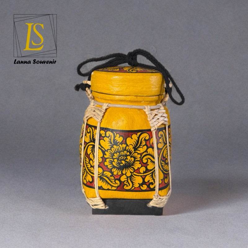 Lanna Bamboo Rice Box – Handmade Thai Kratip Khao Storage Jar | Natural Decor &amp; Gift in 12x21cm Size - Thai Blessing Co
