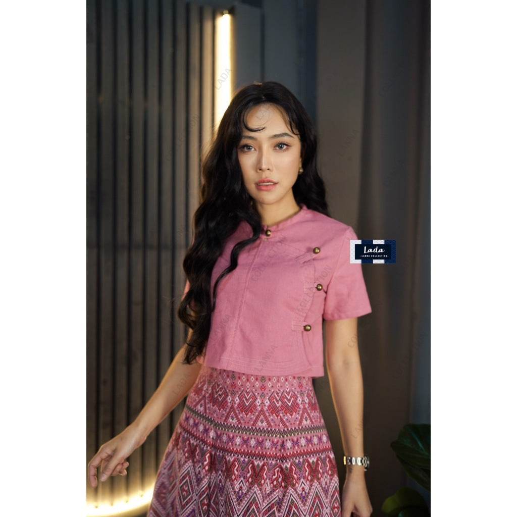 New Tai Yai Cotton Blouse – 5 Colors | Traditional Thai Style Top for Women in S–XL Sizes One-Sake.com เหลือง / L เหลือง / S เหลือง / M เหลือง / S-เหลือง / M-เหลือง / L-เหลือง / XL-กรม / S-กรม / M-กรม / L-กรม / XL-แดงไวน์ / S-แดงไวน์ / M-แดงไวน์ / L-แดงไวน์ / XL-ม่วง / S-ม่วง / M-ม่วง / L-ม่วง / XL-ชมพู / S-ชมพู / M-ชมพู / L-ชมพู / XL-