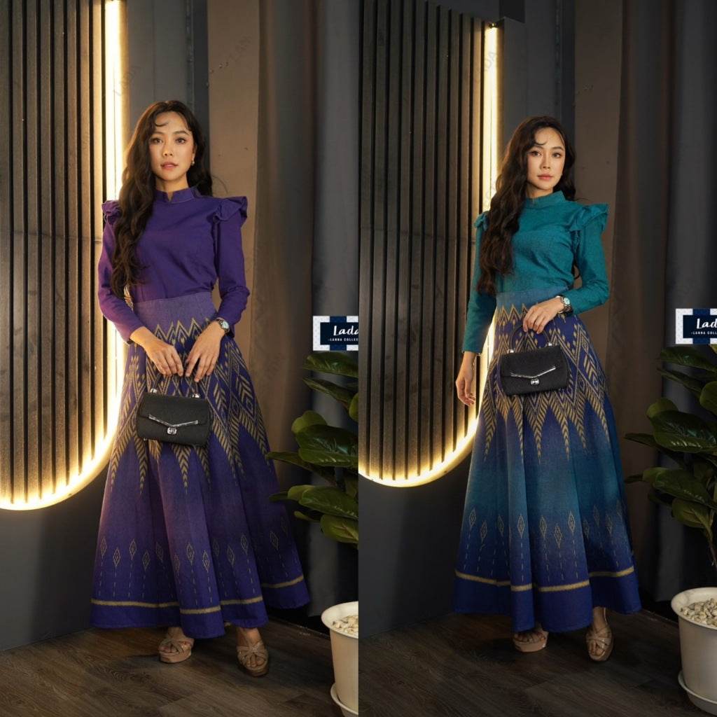 New 8-Piece Pleated Skirt with Pine Print – High-Waisted Cotton Skirt | 26–32 Inch Waist Sizes One-Sake.com ม่วงเข้ม / L ม่วงเข้ม / S ม่วงเข้ม / M ม่วงเข้ม / S-ม่วงเข้ม / M-ม่วงเข้ม / L-ม่วงเข้ม / XL-น้ำเงินเข้ม / S-น้ำเงินเข้ม / M-น้ำเงินเข้ม / L-น้ำเงินเข้ม / XL-
