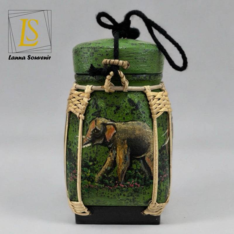 Lanna Bamboo Rice Box – Handmade Thai Kratip Khao Storage Jar | Natural Decor &amp; Gift in 12x21cm Size - Thai Blessing Co