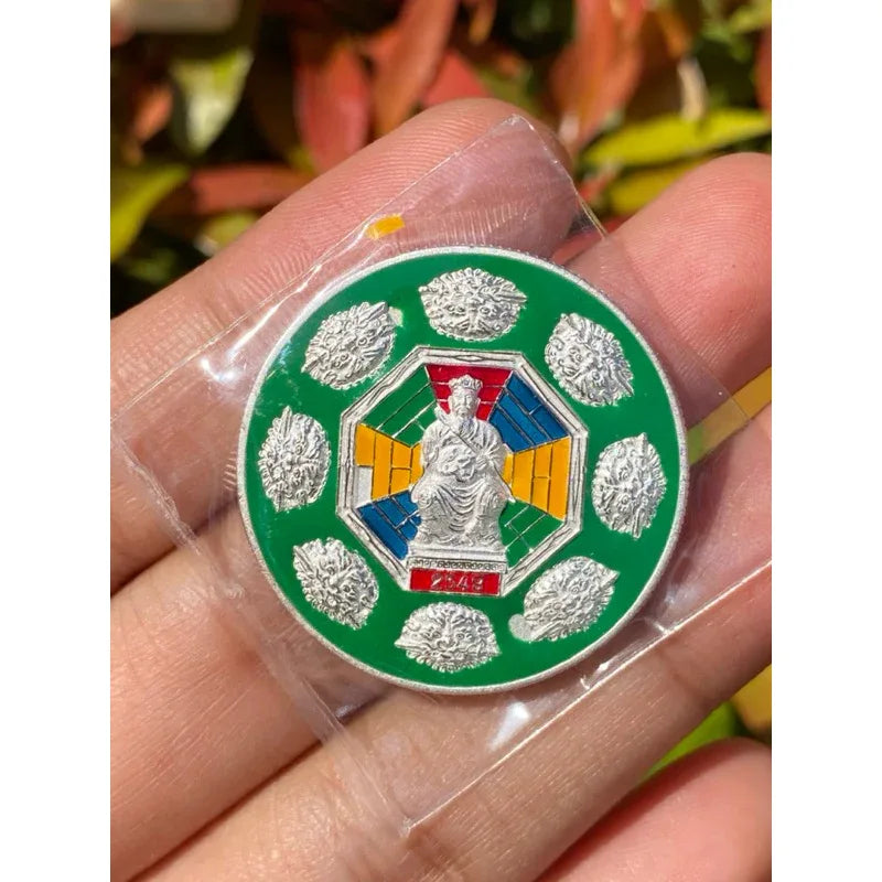 Tai Sui God Protection Coin - Silver Enamel Edition 2005 for Divine Fate Guardian